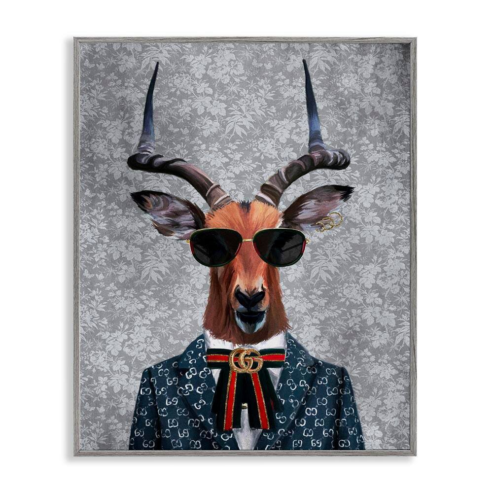 Fashion Forward Antelope by Svetlana Aleynikova Gray Framed Animal Giclee Art Print 14 in. x 11 in. price history on PriceWatchPro