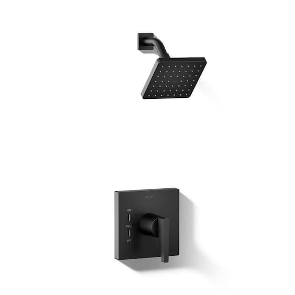 Honesty 1-Handle Wall Mount Shower Trim in Matte Black (Valve Not Included)