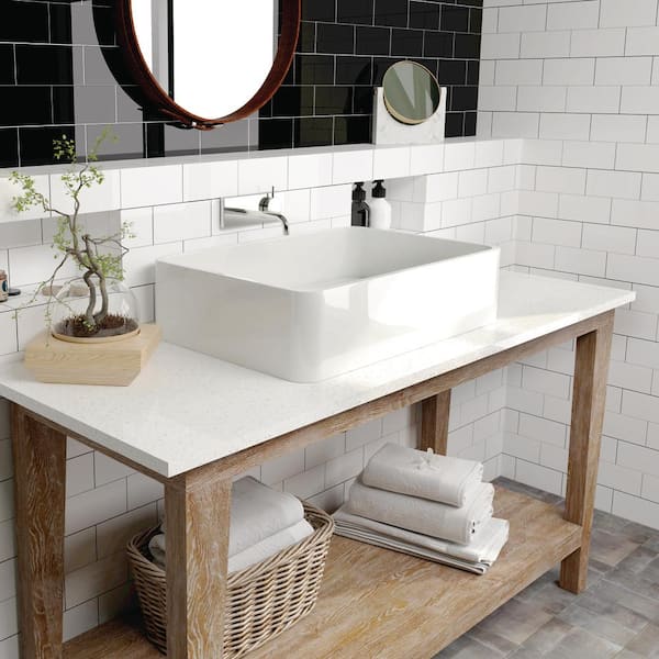 Merola Tile Crown Heights Glossy White 3 in. x 6 in. Ceramic Wall