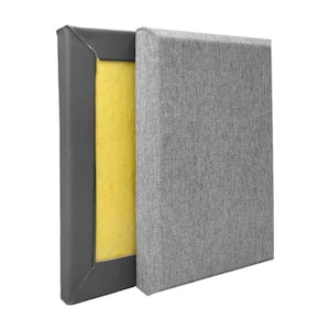 1 in. x 24 in. x 24 in.Grey Fabric Sound Absorbing Acoustic Panels for Office,Studio，Home Theatre,Wall,Ceiling(2-Pack)
