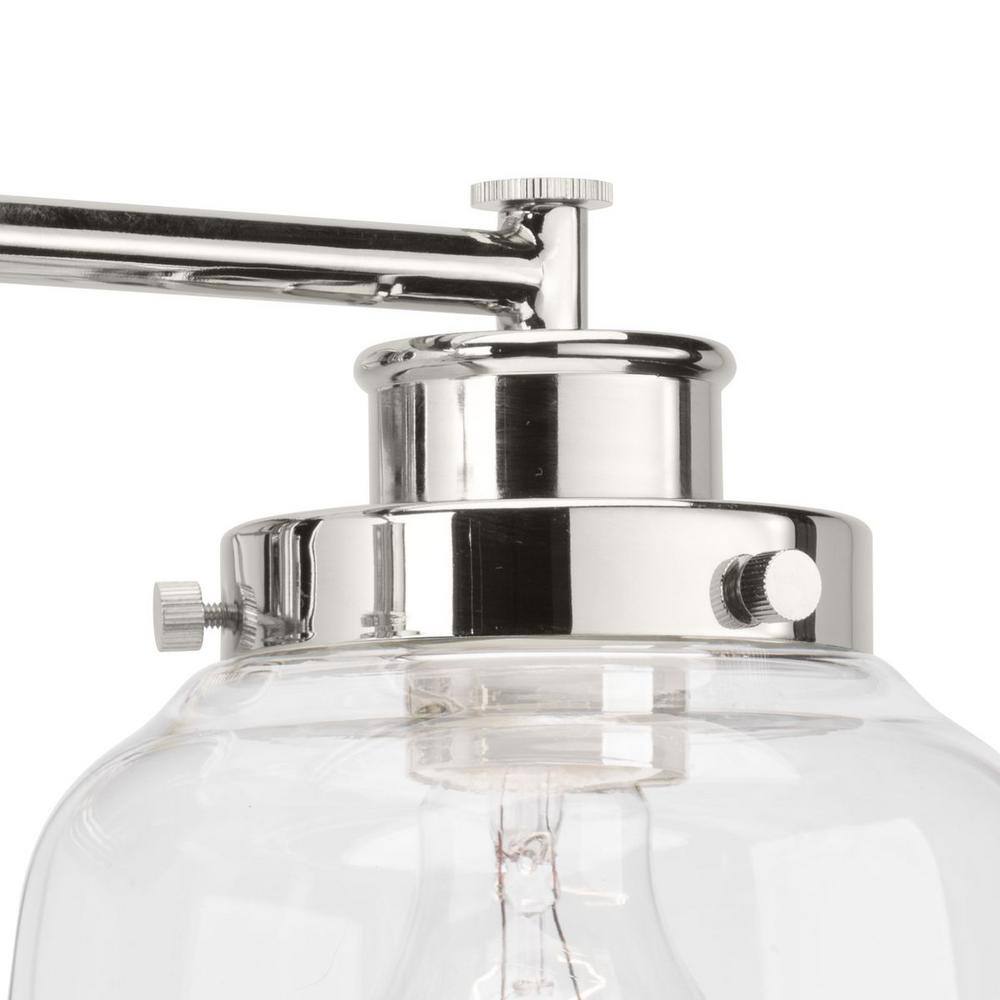 Judson Polished Nickel 3-Light Bath Vanity with Clear Glass Shades