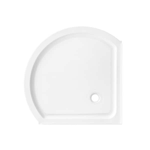 Glamour 32 in. L x 32 in. W Single Threshold Corner Shower Base in White