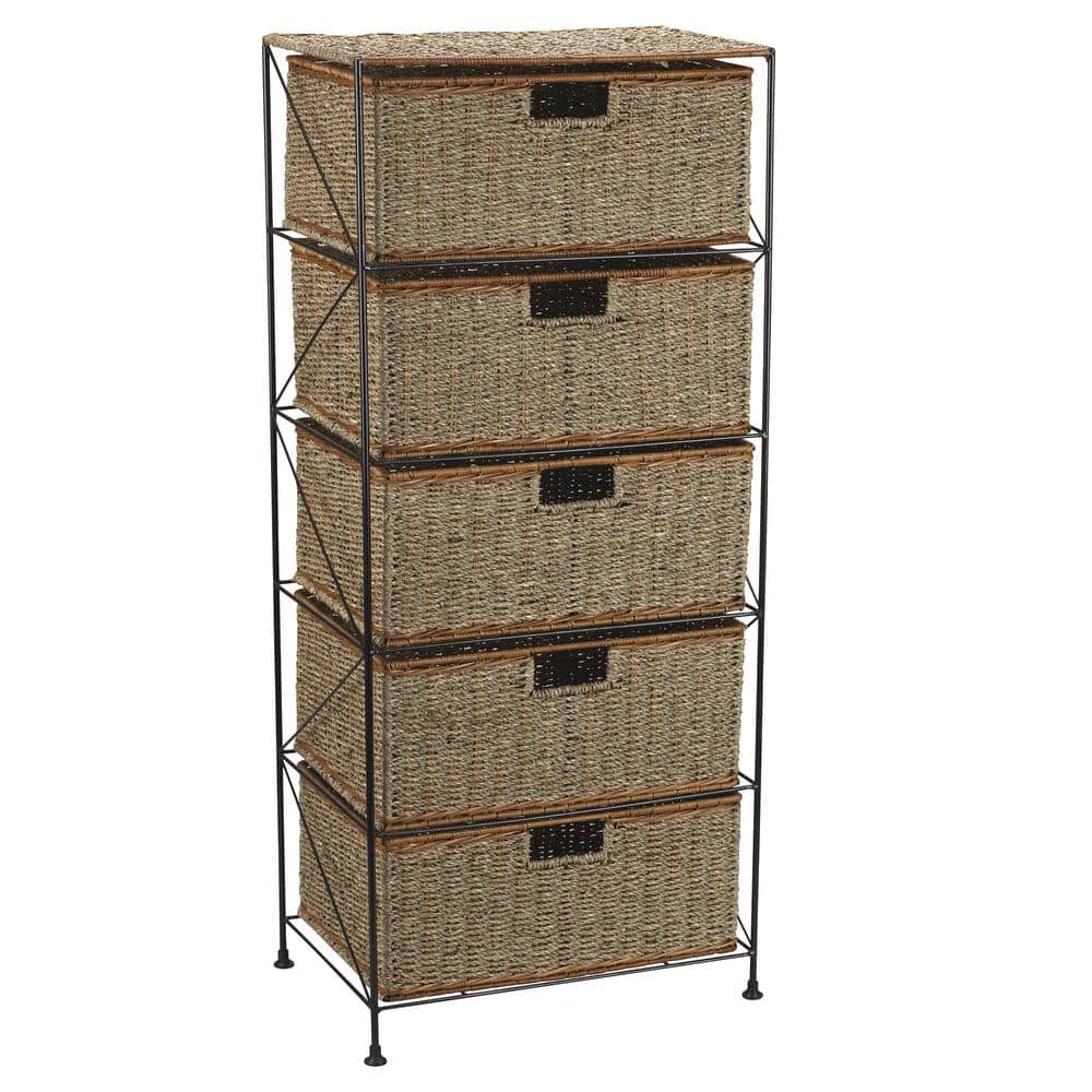 Household Essentials Seagrass, Rattan 3 Drawer Unit