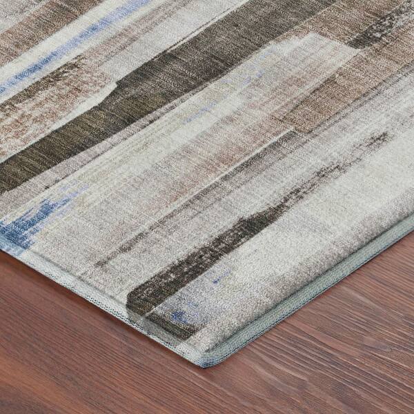 Mayfield Premium Machine Washable Abstract AMF2255 Khaki 2 ft. x 3 ft. Accent Rug