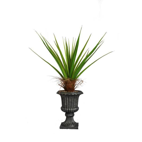 Laura Ashley 58 in. Tall Agave Plant with Cocoa Skin in 16 in. Fiberstone Planter