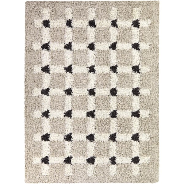 Stewart Taupe 5 ft. 3 in. x 7 ft. Trellis Area Rug
