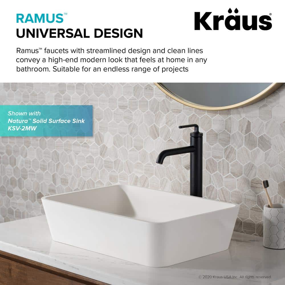 Ramus Modern Chrome Single Handle Vessel Sink Faucet with Pop-Up Drain