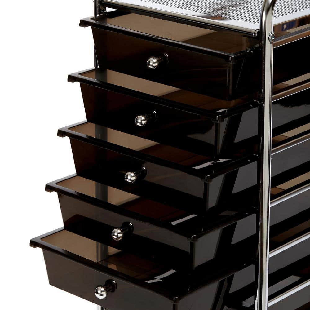 10-Drawer Organizer Cart, Black by Seville Classics