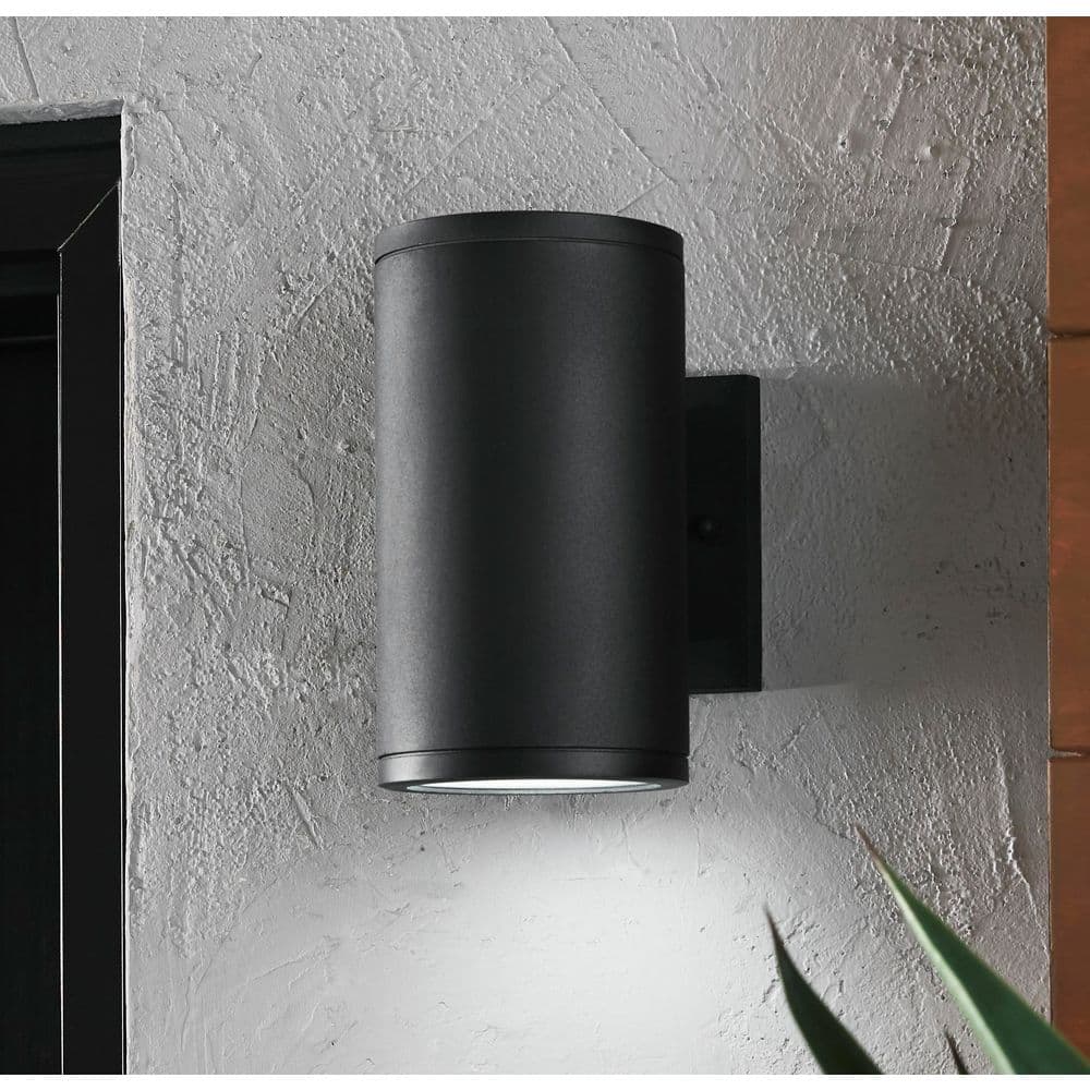 Home Decorators Collection Rodham 8 in. Black Integrated LED