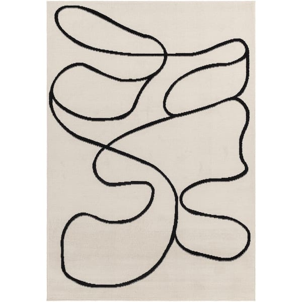 Pisa Cream/Black 8 ft. x 10 ft. Indoor Area Rug