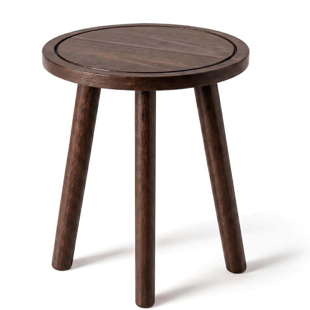 "16.7"" Dark Brown Mid Century Round Plant Stand, Wood Side End Table Indoor" price history on PriceWatchPro