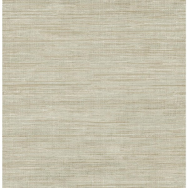 Brewster Woven Beige Faux Grasscloth Beige Wallpaper Sample