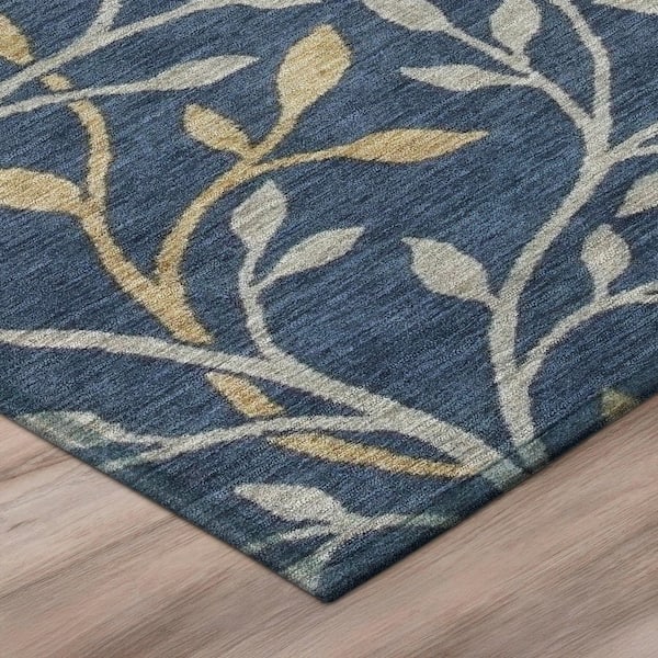 Chantille Machine Washable Indoor/Outdoor Abstract ACN3024 Navy 2 ft. x 7 ft. Runner Rug