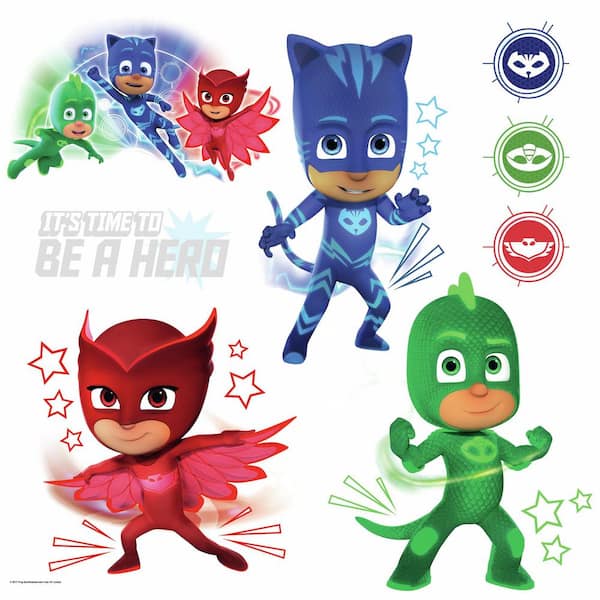Roommates 5 In X 11 5 In Pj Masks Peel And Stick Wall Decals 8 Piece Rmk3595scs The Home Depot