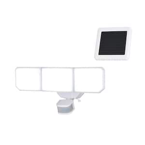 Solar Outdoor Security 2500 Lumen 240 Degree White Motion Sensing Dusk to Dawn Integrated LED Wall Flood Light