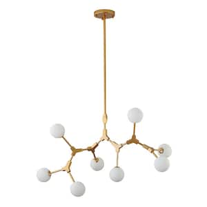 Atom 8-Light Gold Branch Chandelier