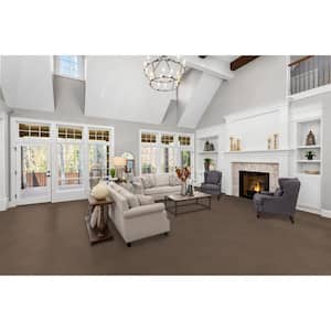 Added Value - Renown - Brown 24 oz. SD Polyester Texture Installed Carpet