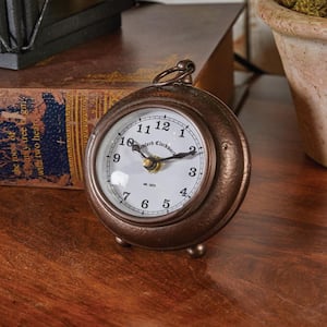 Park Designs Antique Pewter Desk Clock 8599-845 - The Home Depot