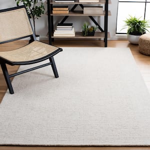 Abstract Ivory/Beige 10 ft. x 10 ft. Speckled Square Area Rug