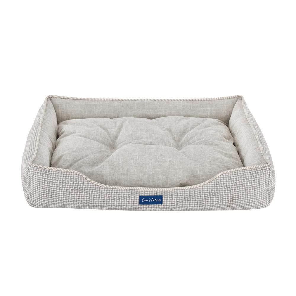 Arlo Medium Brown Plaid Dog Bed