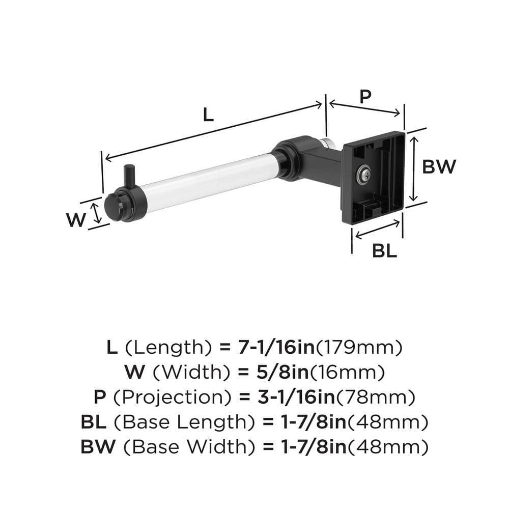 Clear and Matte Black Single Post Toilet Paper Holder