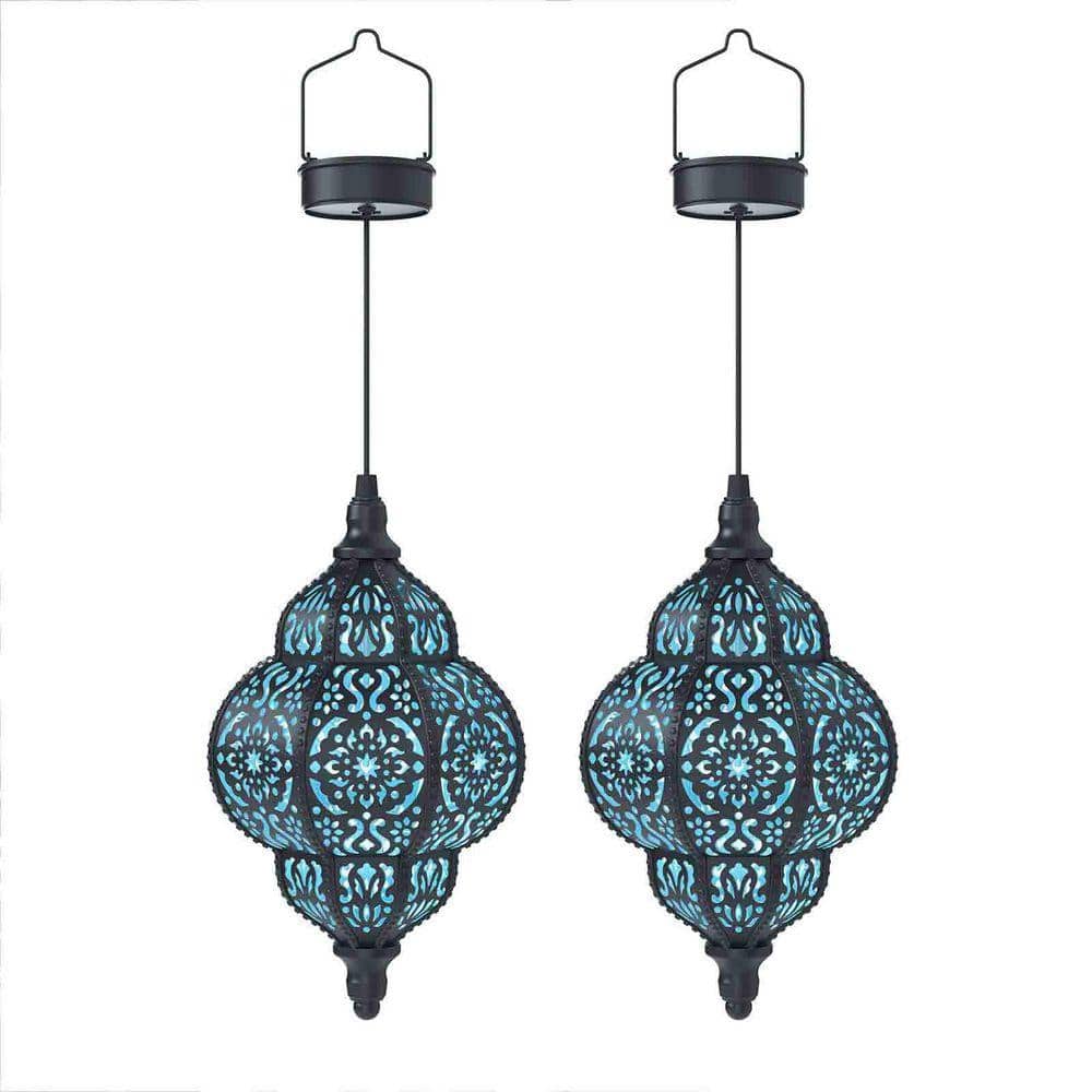 FAWEY TRED INC Outdoor Decor, Moroccan Hanging Solar Lights 2 Pack