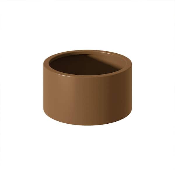 Heavy-Duty 15.5 in. Dia. x 12 in. H Brown Corten Steel Round Outdoor Planter Box with Open Base Drainage (1-Pack)