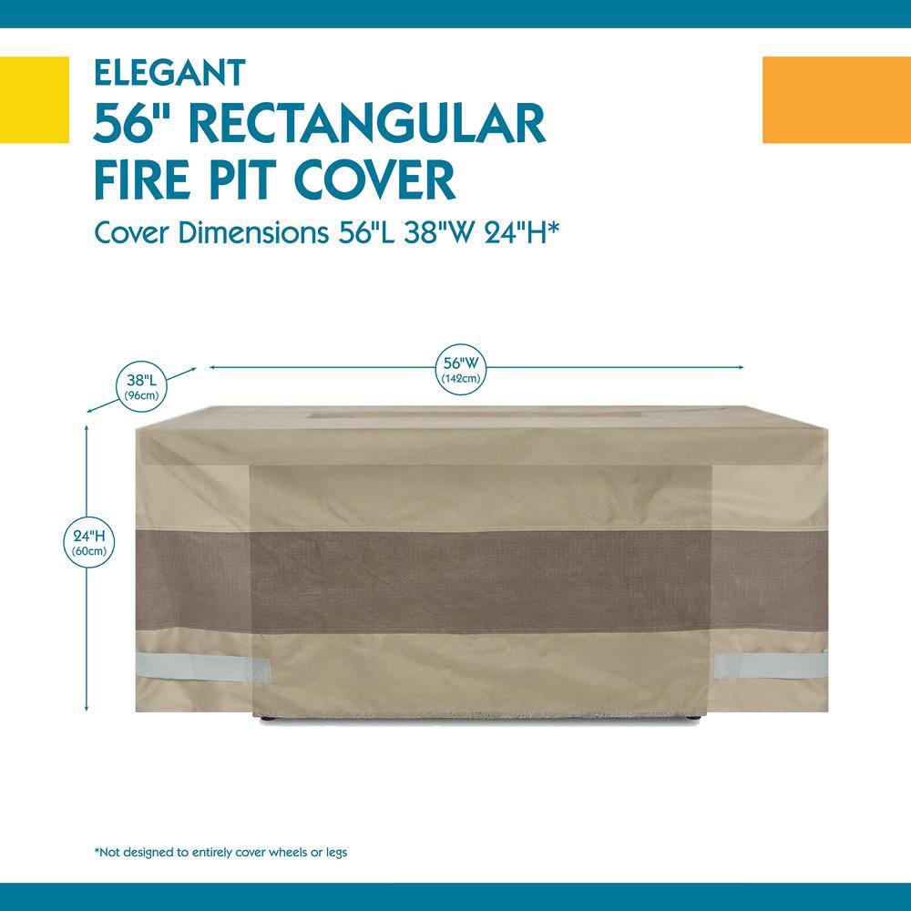 Elegant Swiss Coffee Waterproof Polyester Fire Pit Cover