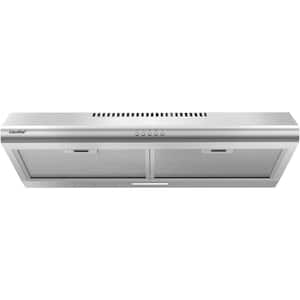 30 in. 200 CFM Convertible Ducted Under Cabinet Range Hood in Stainless Steel with 2 Reuseable Filters and 2 LED Lights