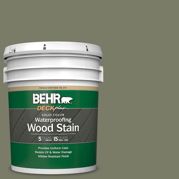 BEHR DECKplus 5 gal. #SC-138 Sagebrush Green Solid Color Waterproofing Exterior Wood Stain