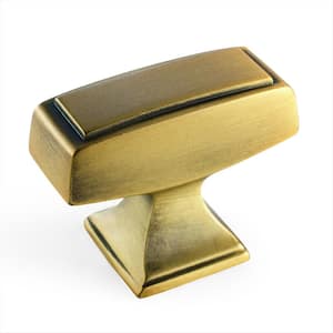Mulholland 1-1/2 in (38 mm) Length Gilded Bronze Square Cabinet Knob