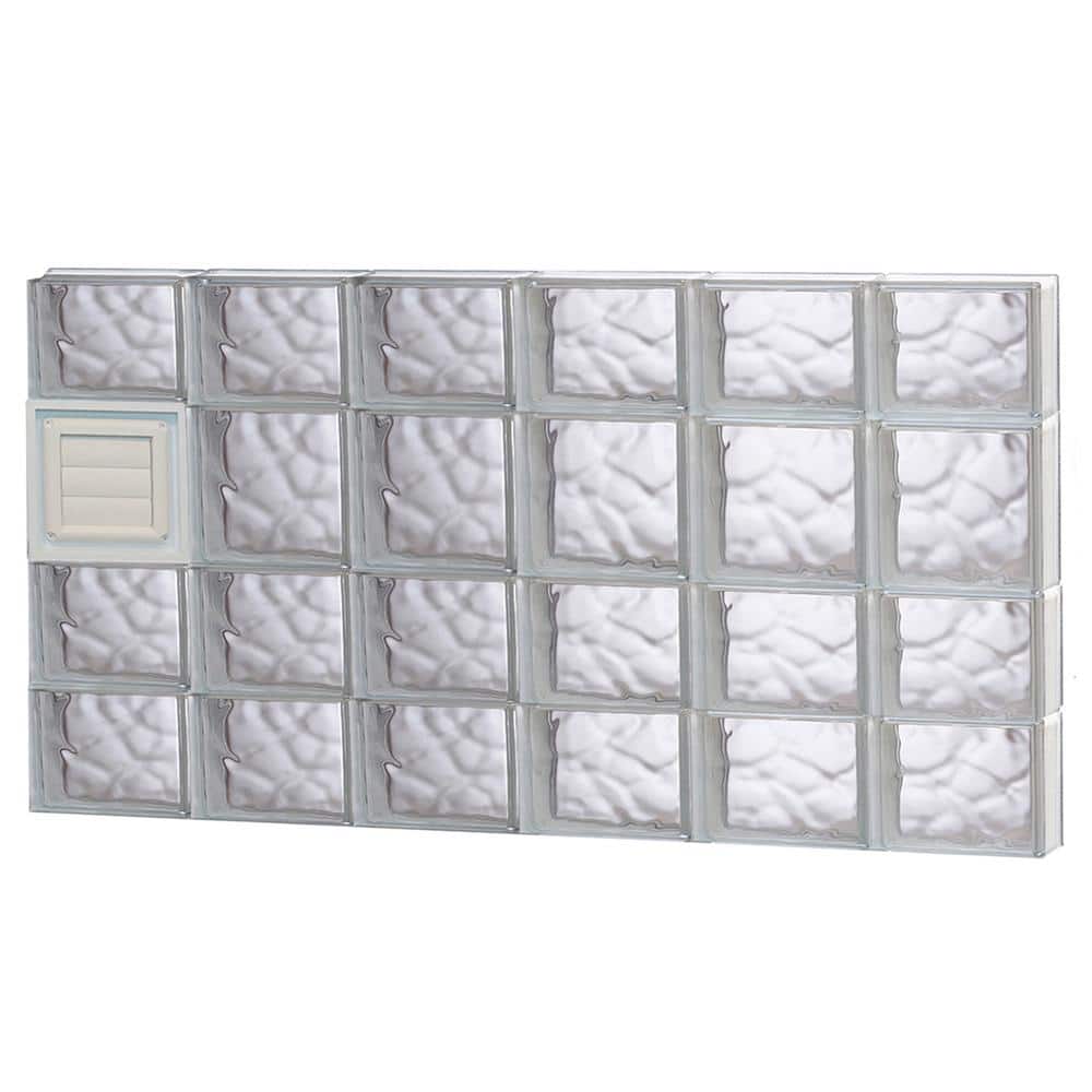 46.5 in. x 25 in. x 3.125 in. Frameless Wave Pattern Glass Block Window with Dryer Vent price history on PriceWatchPro