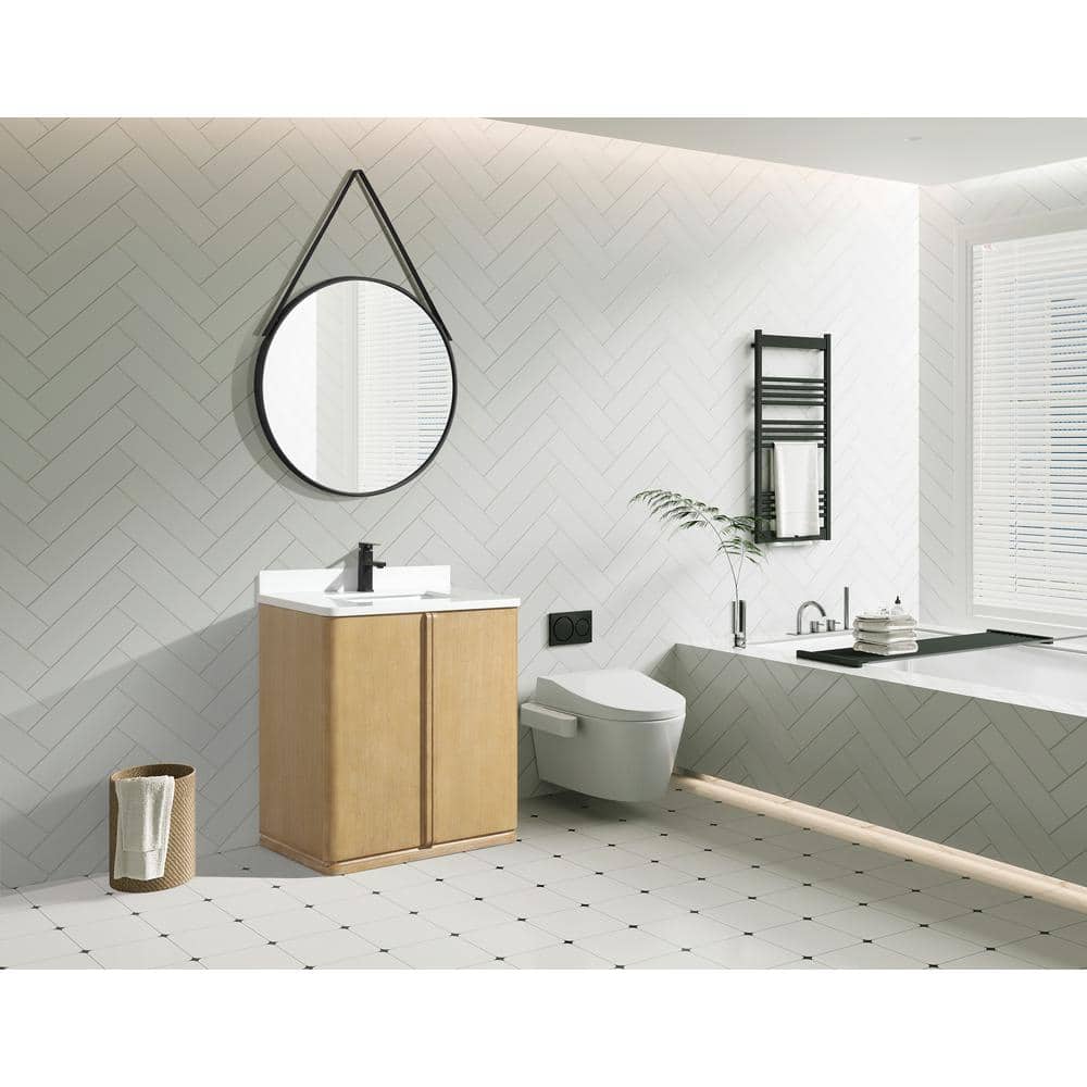 Lucas 30" Washed Oak Single Vanity with Quartz Top