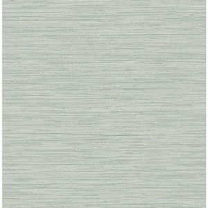 Sheehan Sea Green Faux Grasscloth Textured Non-pasted Paper Wallpaper