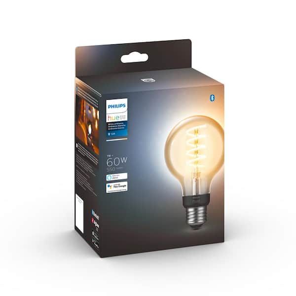 Philips White Ambiance G25 40W Equivalent Dimmable Connected LED Vintage Edison Smart Light Bulb 563593 - The Home Depot