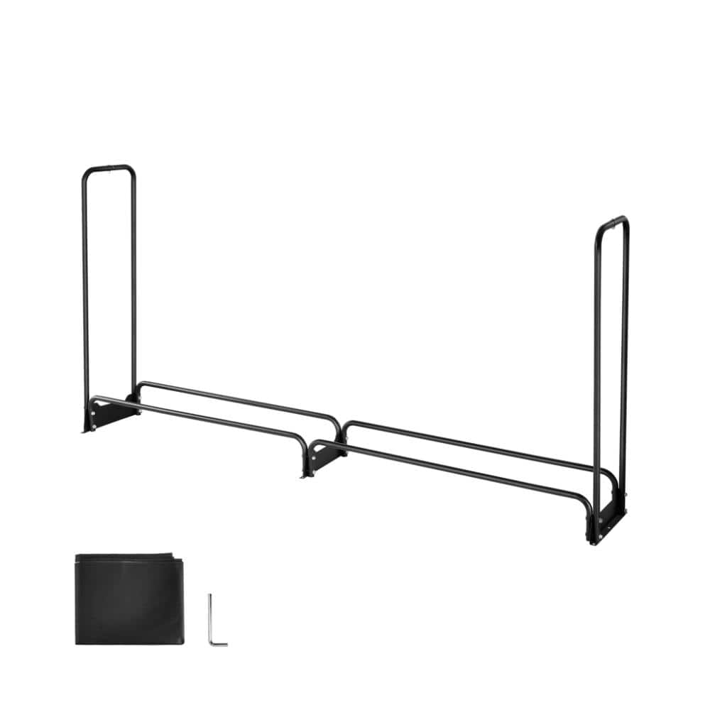 46 in. High Firewood Rack with Waterproof Cover, 1/2 Cord Storage, 660 lb Capacity, Powder-Coated Black price history on PriceWatchPro