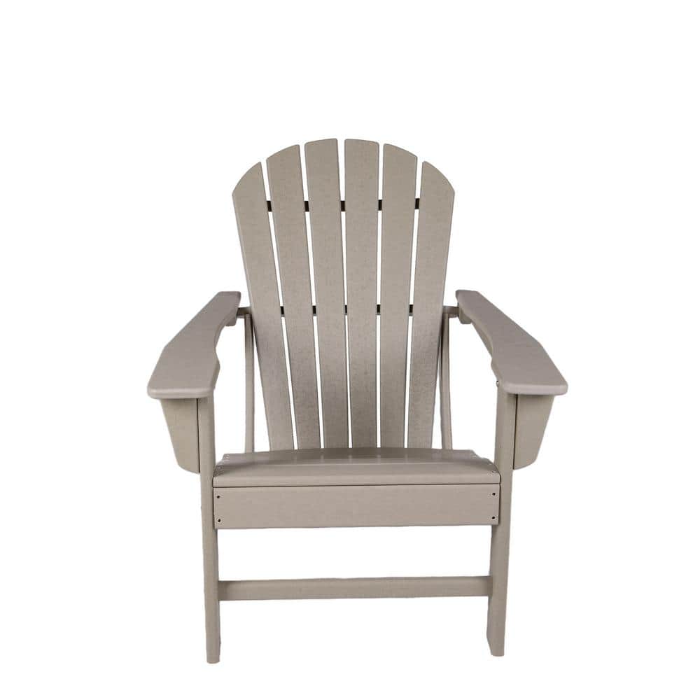 Classic Light Brown Plastic Adirondack Chair (1Pack) XBHMDWW6P The Home Depot
