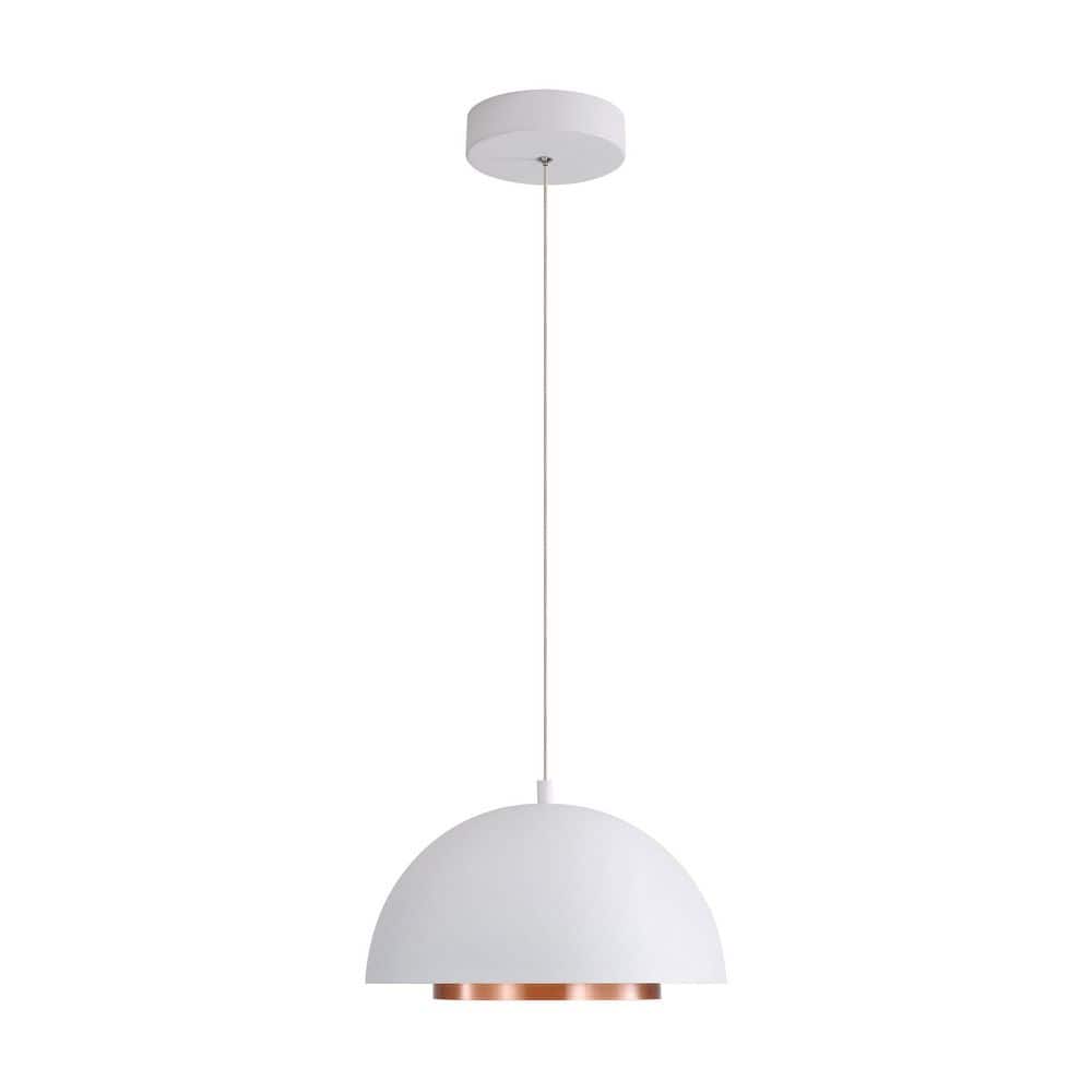 Solsken 8-Watt 1-Light Dome Sand White Integrated LED Pendant Light with Aged Copper Shade price history on PriceWatchPro