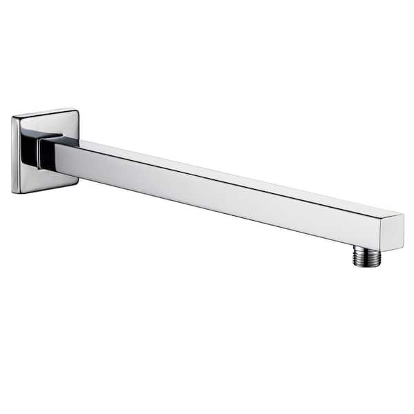 RAINLEX 16 in. Square Wall Mount Shower Arm and Flange in Chrome