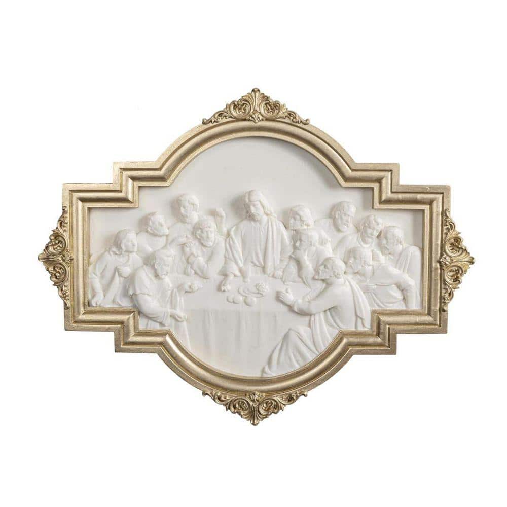 10 in x 13 in Gold Metal The Last Supper with Modern Wall