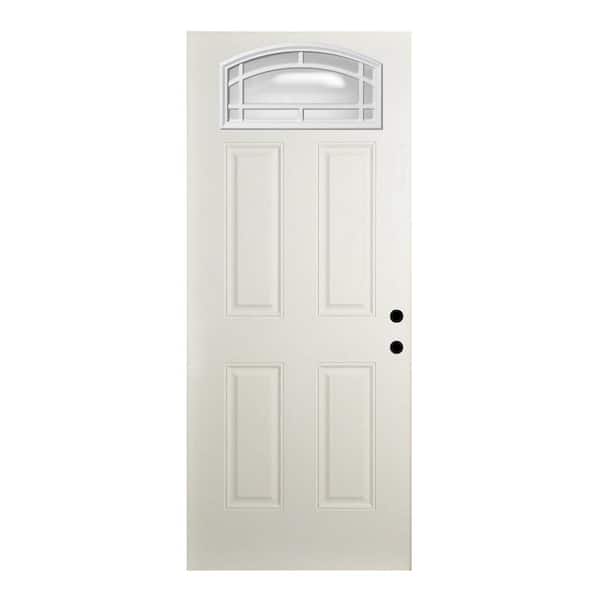 35-3/4 in. x 79 in. Reliant 11-Lite Cambertop White Primed Fiberglass Clear Front Door Slab