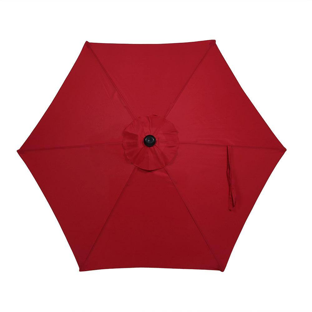 7.5' Red Aluminum Market Patio Umbrella with Tilt and Crank