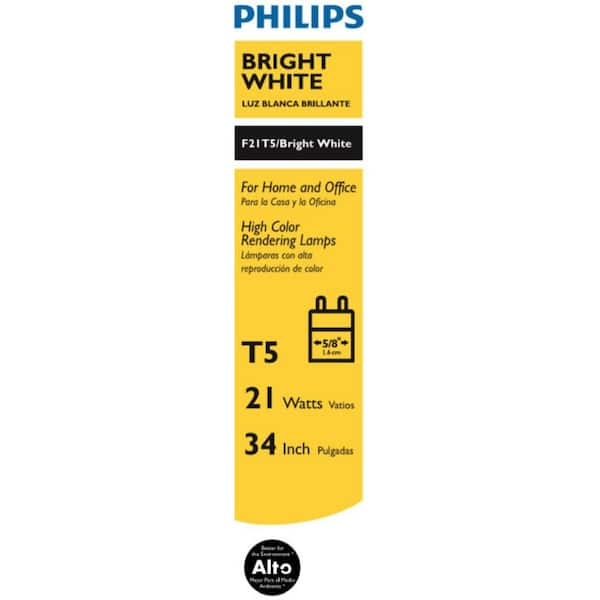 Vete Dominant beroemd Philips 21-Watt 34 in. Linear T5 Fluorescent Tube Light Bulb Bright White  (3000K) 220962 - The Home Depot