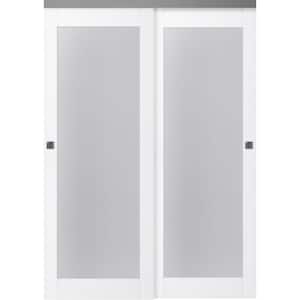 Paola 207 48 in. x 80 in. Bianco Noble Finished Wood Composite Bypass Sliding Door