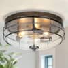 LNC Modern Farmhouse 3-Light Black Flush Mount Light Foyer Drum Ceiling ...