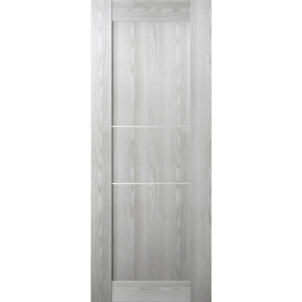 Vona 07 2H 30 in. W x 80 in. H x 1-3/4 in. D 1-Panel Solid Core Ribeira Ash Prefinished Wood Interior Door Slab -  Belldinni, 163789