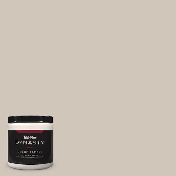 BEHR DYNASTY 8 oz. #ICC-89 Gallery Taupe Matte Stain-Blocking Interior/Exterior Paint and Primer Sample