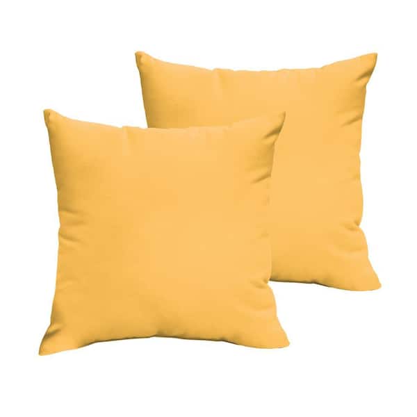 Butter Yellow Outdoor Knife Edge Throw Pillows (2-Pack)