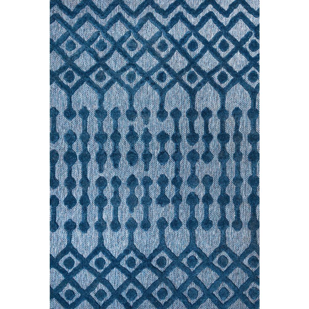 Navy Diamond Geometric Handmade Indoor/Outdoor Synthetic Rug
