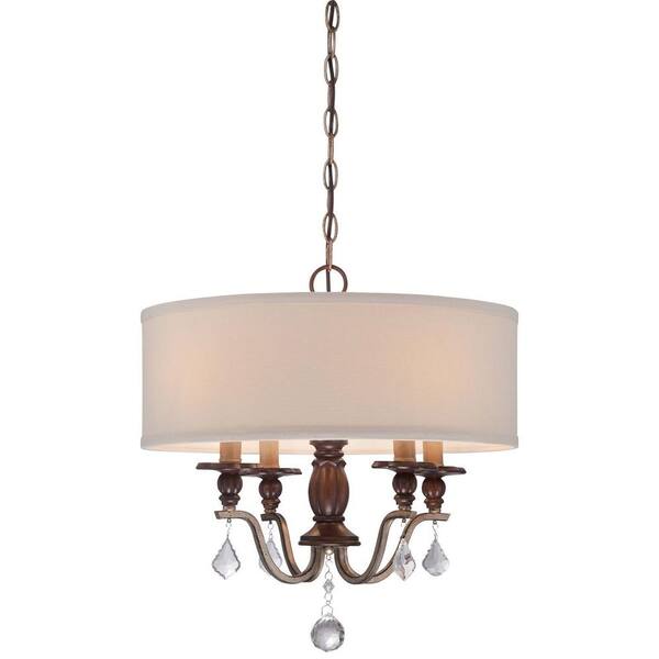 Minka Lavery Gwendolyn Place 4-Light Dark Rubbed Sienna with Aged Silver Pendant